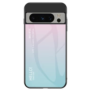 SKALO Google Pixel 8 Pro Gradientti karkaistu lasi TPU-suojakuori - Pinkki