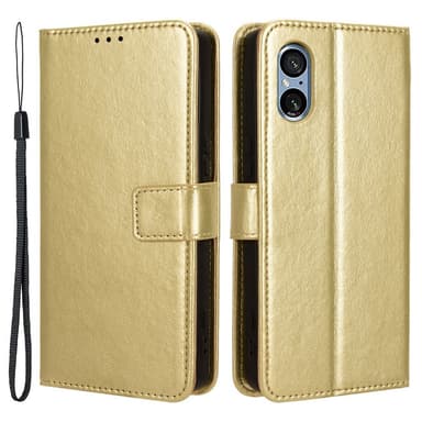 SKALO Sony Xperia 5 V Lompakkokotelo PU-nahkaa - Kulta