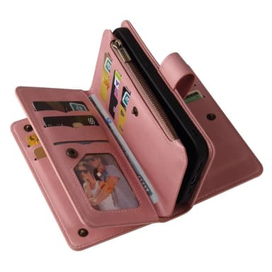 SKALO Google Pixel 8 Big Wallet 17-lokeroa Lompakkokotelo - Pinkki