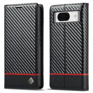 SKALO Google Pixel 8 LC.IMEEKE Carbon Fiber Lompakkokotelo PU-nahkaa - Musta
