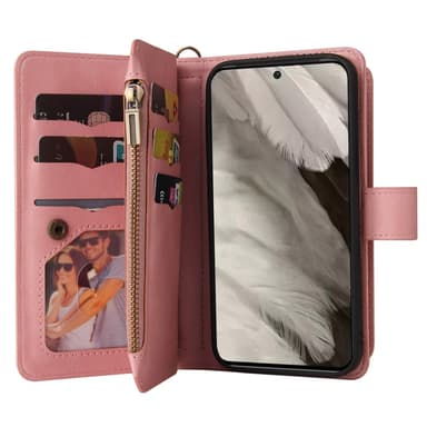 SKALO Google Pixel 8 Big Wallet 17-lokeroa Lompakkokotelo - Pinkki