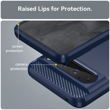 SKALO Google Pixel 8 Pro Armor Carbon Iskunkestävä TPU suojakuori - Sininen