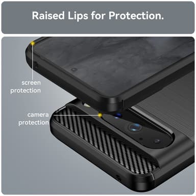 SKALO Google Pixel 8 Pro Armor Carbon Iskunkestävä TPU suojakuori - Musta