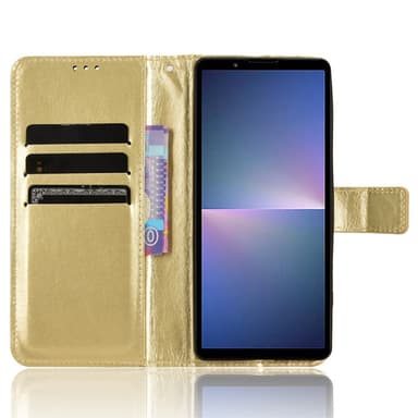 SKALO Sony Xperia 5 V Lompakkokotelo PU-nahkaa - Kulta