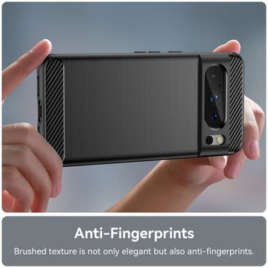 SKALO Google Pixel 8 Pro Armor Carbon Iskunkestävä TPU suojakuori - Musta