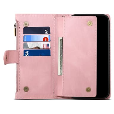 SKALO Google Pixel 8 Pro ESEBLE Big Wallet Lompakkokotelo - Ruusukulta