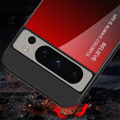 SKALO Google Pixel 8 Pro Gradientti karkaistu lasi TPU-suojakuori - Pinkki