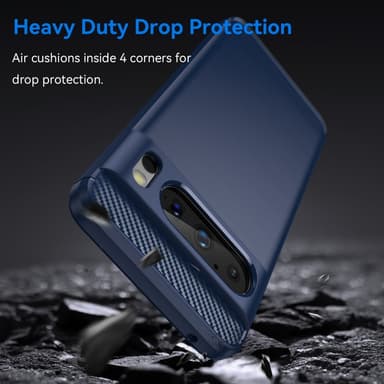 SKALO Google Pixel 8 Pro Armor Carbon Iskunkestävä TPU suojakuori - Sininen