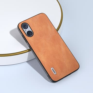 SKALO Sony Xperia 5 V ABEEL PU Nahka Suojakuori - Ruskea