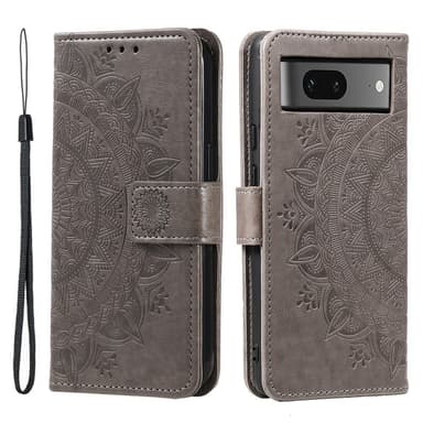 SKALO Google Pixel 8 Mandala lompakkokotelo - Harmaa