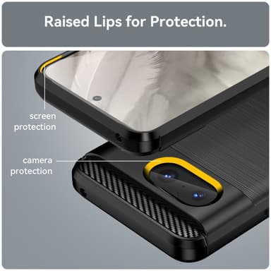 SKALO Google Pixel 8 Armor Carbon Iskunkestävä TPU suojakuori - Musta