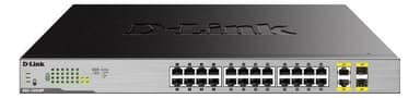 D-Link verkkokytkin, 24xRJ45, 2xSFP, Gigabit, PoE, 370W, harmaa