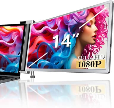NÖRDIC Kannettava 14"" LCD-näyttö kannettaville tietokoneille 14-17,3"" FHD 1080P IPS USB-C- ja Mini HDMI-portilla,