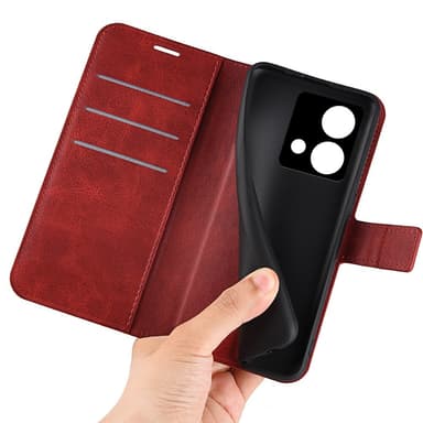 SKALO Motorola Moto G84 5G Premium Wallet Lompakkokotelo - Punainen