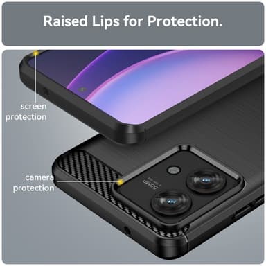 SKALO Motorola Edge 40 Neo 5G Armor Carbon Iskunkestävä TPU suojakuori - Musta