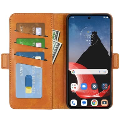 SKALO Motorola ThinkPhone 5G Premium Wallet Lompakkokotelo - Vaaleanruskea
