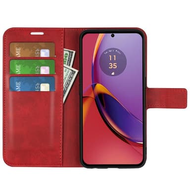 SKALO Motorola Moto G84 5G Premium Wallet Lompakkokotelo - Punainen