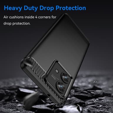 SKALO Motorola Edge 40 Neo 5G Armor Carbon Iskunkestävä TPU suojakuori - Musta