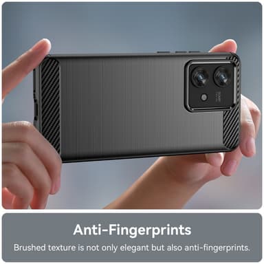 SKALO Motorola Edge 40 Neo 5G Armor Carbon Iskunkestävä TPU suojakuori - Musta