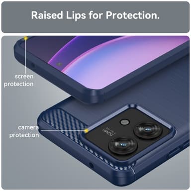 SKALO Motorola Edge 40 Neo 5G Armor Carbon Iskunkestävä TPU suojakuori - Sininen