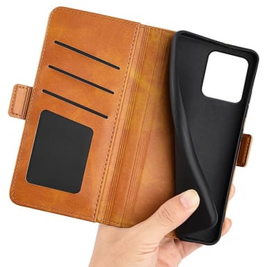 SKALO Motorola ThinkPhone 5G Premium Wallet Lompakkokotelo - Vaaleanruskea