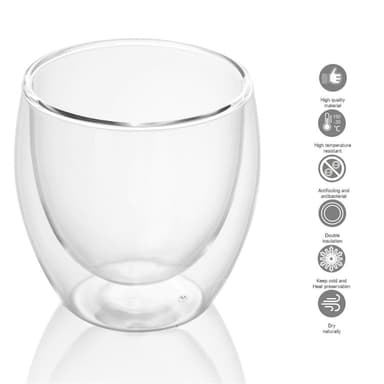 2x Termoslasi 200-300 ml Kahvikuppi Teelasi Kahvilasi