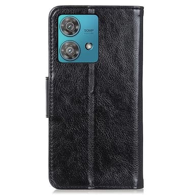 Nappa Texture Split Lompakon Telineen kansi Motorola Moto G84 - Musta