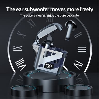 Cool Mecha Style In-Ear Bluetooth-kuulokkeet langattomat kuulokkeet - Sininen