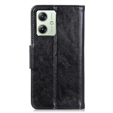 Nappa Texture Split Lompakon Telineen kansi Motorola Moto G54 - Musta