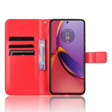 SKALO Motorola Moto G84 5G Lompakkokotelo PU-nahkaa - Punainen