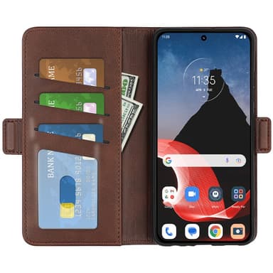 SKALO Motorola ThinkPhone 5G Premium Wallet Lompakkokotelo - Ruskea