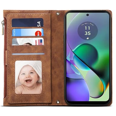 SKALO Motorola Moto G84 5G ESEBLE Big Wallet Lompakkokotelo - Ruskea