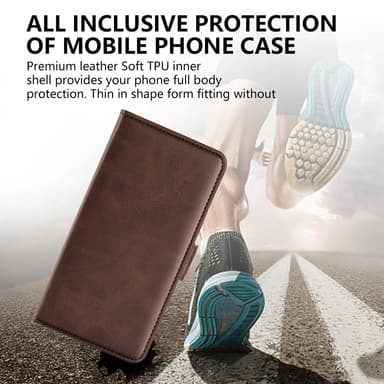 SKALO Motorola ThinkPhone 5G Premium Wallet Lompakkokotelo - Ruskea