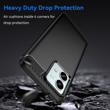 SKALO Motorola Moto G84 5G Armor Carbon Iskunkestävä TPU suojakuori - Musta