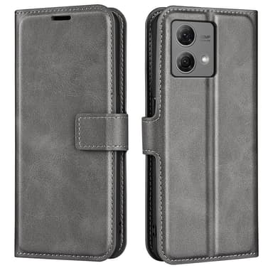 SKALO Motorola Moto G84 5G Premium Wallet Lompakkokotelo - Harmaa