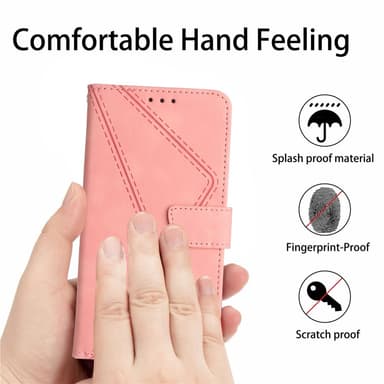 SKALO Motorola Edge 40 Neo 5G Kohokuvioitu PU Nahka Lompakkokotelo - Pinkki