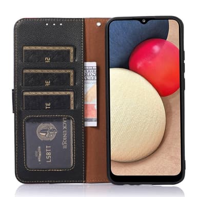 SKALO Motorola ThinkPhone 5G KHAZNEH Litchi Lompakkokotelo PU-nahasta - Musta