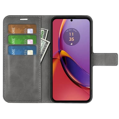 SKALO Motorola Moto G84 5G Premium Wallet Lompakkokotelo - Harmaa