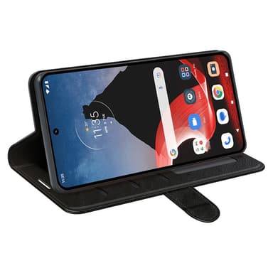 SKALO Motorola ThinkPhone 5G Crazy Horse lompakko PU nahka - Musta