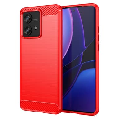 SKALO Motorola Edge 40 Neo 5G Armor Carbon Iskunkestävä TPU suojakuori - Punainen