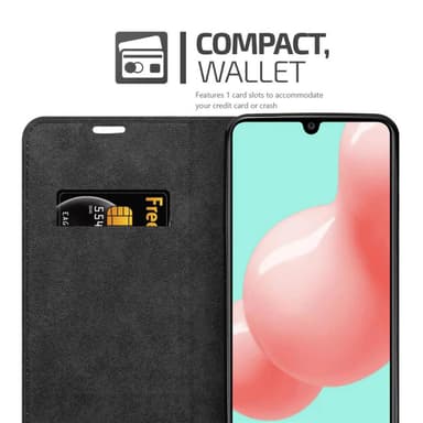 Samsung Galaxy A41 Suojakuori Lompakkokotelo (Musta)