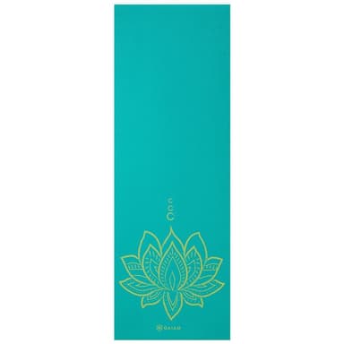 Gaiam Turquoise Lotus Yoga Mat 6mm Premium Reversible