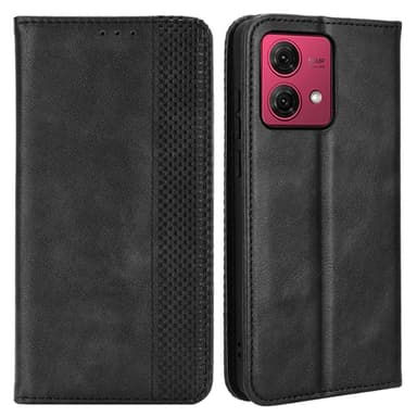 Motorola Moto G84 5G teline puhelinkotelo täysi suojaus lompakon suojus - musta