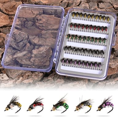 50 kpl Perhokalastus Drag Kit syöttikalastustarvikkeet - Hyönteiset