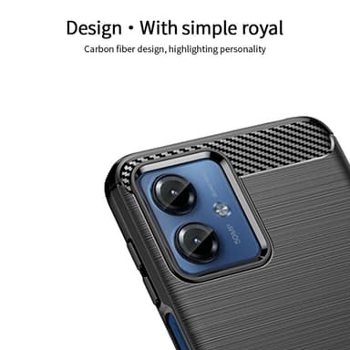 MOFI Motorola Moto G14 Hiilikuitu Tekstuuri Kuori Harjattu - Musta