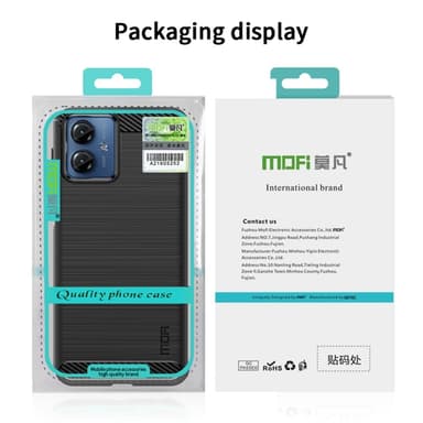 MOFI Motorola Moto G14 Hiilikuitu Tekstuuri Kuori Harjattu - Musta