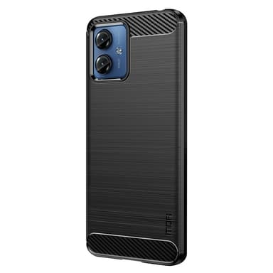 MOFI Motorola Moto G14 Hiilikuitu Tekstuuri Kuori Harjattu - Musta