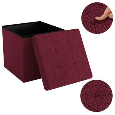 Taitettava Jakkara 30x30x30 cm Jalkatuki (punainen)