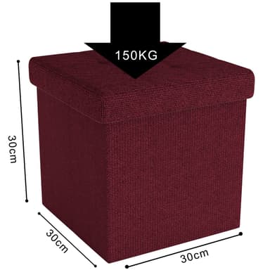 Taitettava Jakkara 30x30x30 cm Jalkatuki (punainen)
