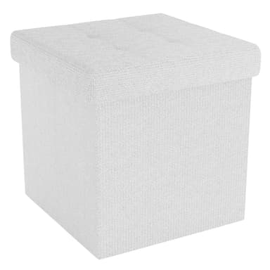 Taitettava Jakkara 30x30x30 cm Jalkatuki (valkoinen)